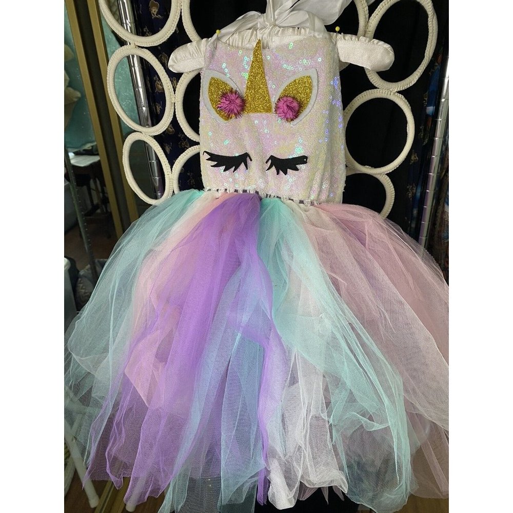 Unicorn‎ Tutu Dress Unicorn Costume Outfit Birthday Sincere Party Brand 4/5 GUC